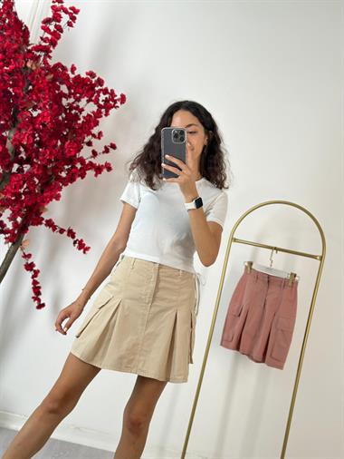 3333 Paraşüt Bej Etek