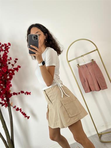 3333 Paraşüt Bej Etek