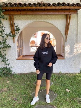 3171 Siyah Beyaz Baskı Sweat