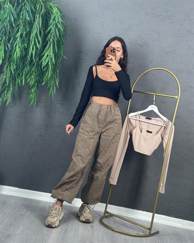 3367 Siyah İkili Crop Takım