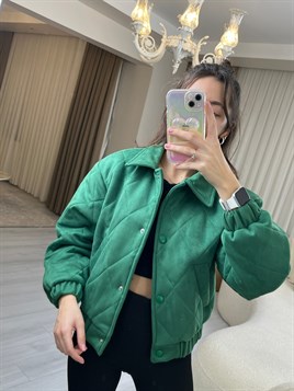 3206 Yeşil Bomber Ceket 