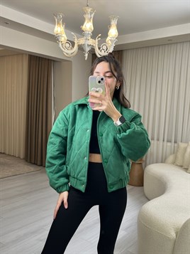 3206 Yeşil Bomber Ceket 
