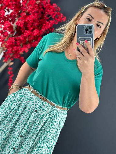 4793 Zümrüt V Yaka Modal Tshirt