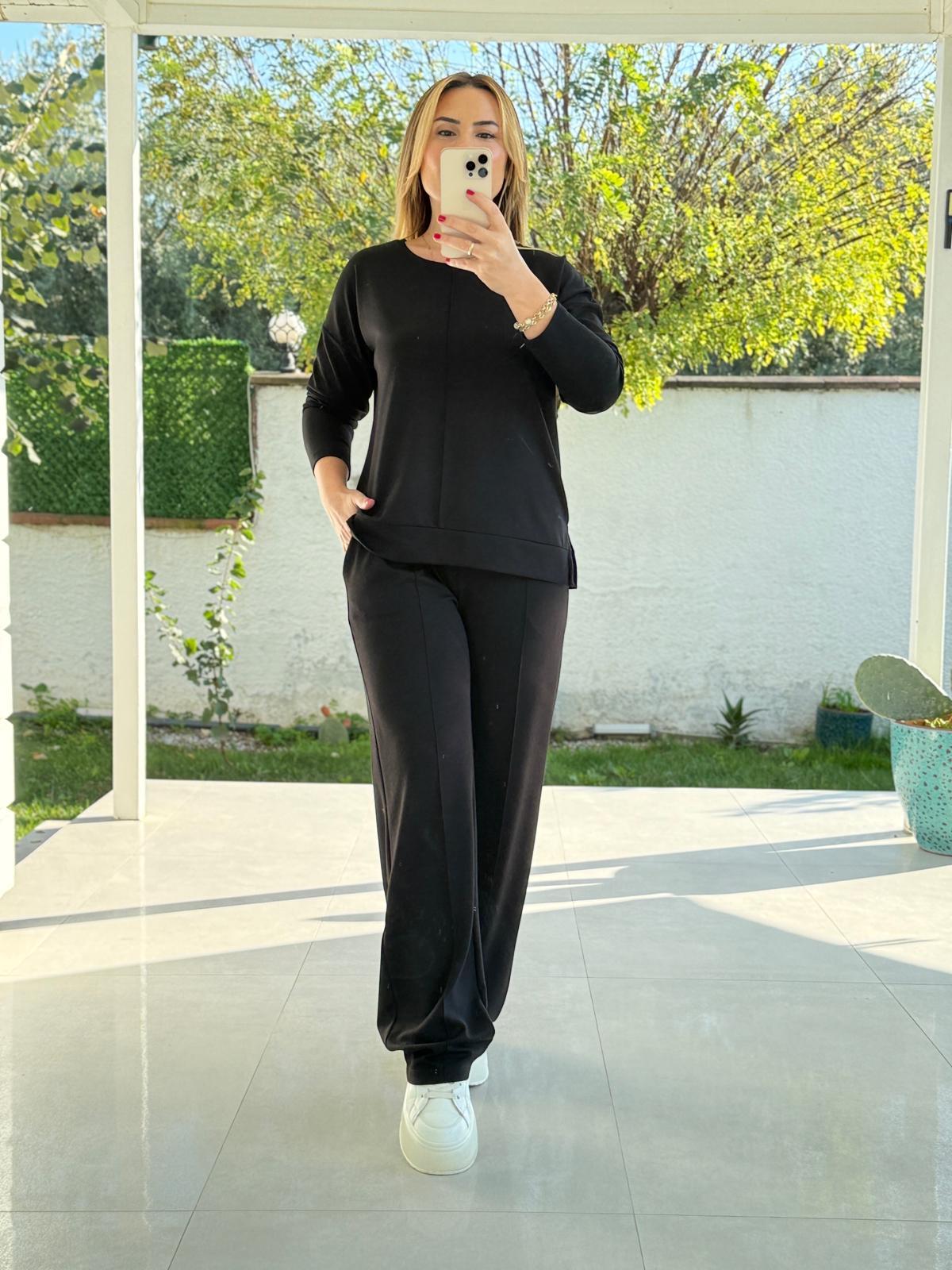 8786 Siyah Viskon Takım