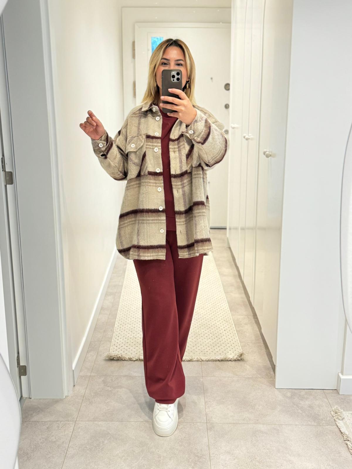 7064 Bordo Oduncu Gömlek