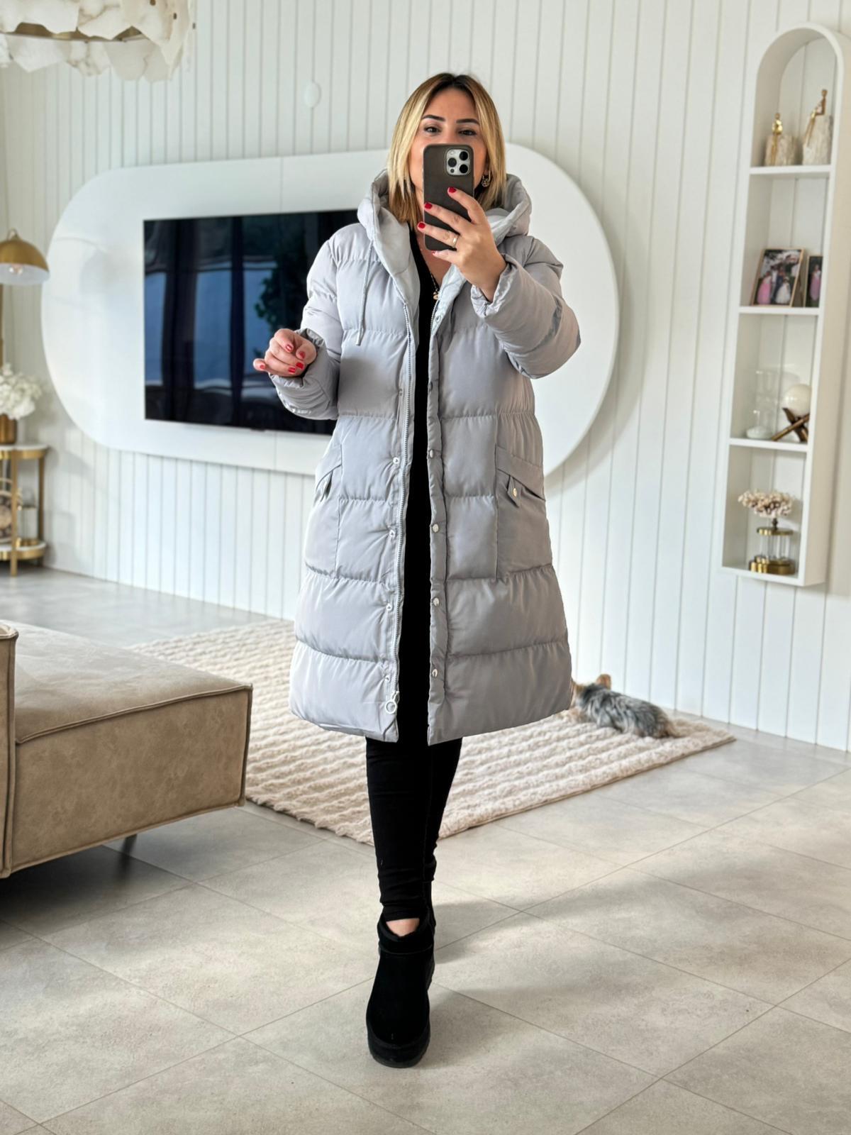 7189 Gri Şişme Mont