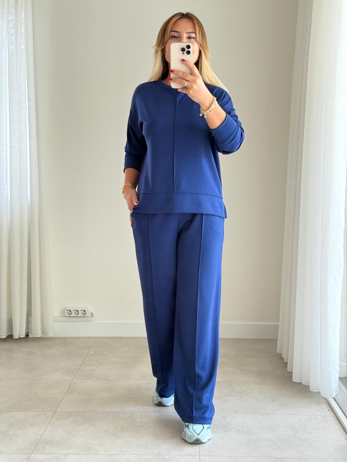 8500 Lacivert Viskon İkili Takım