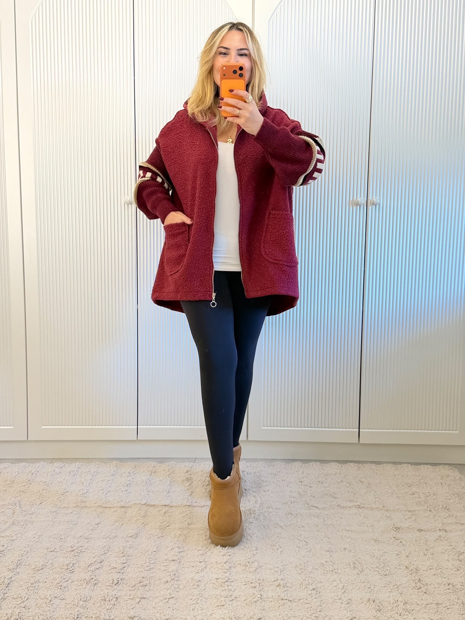 9882 Bordo Triko Kol Buklet Hırka