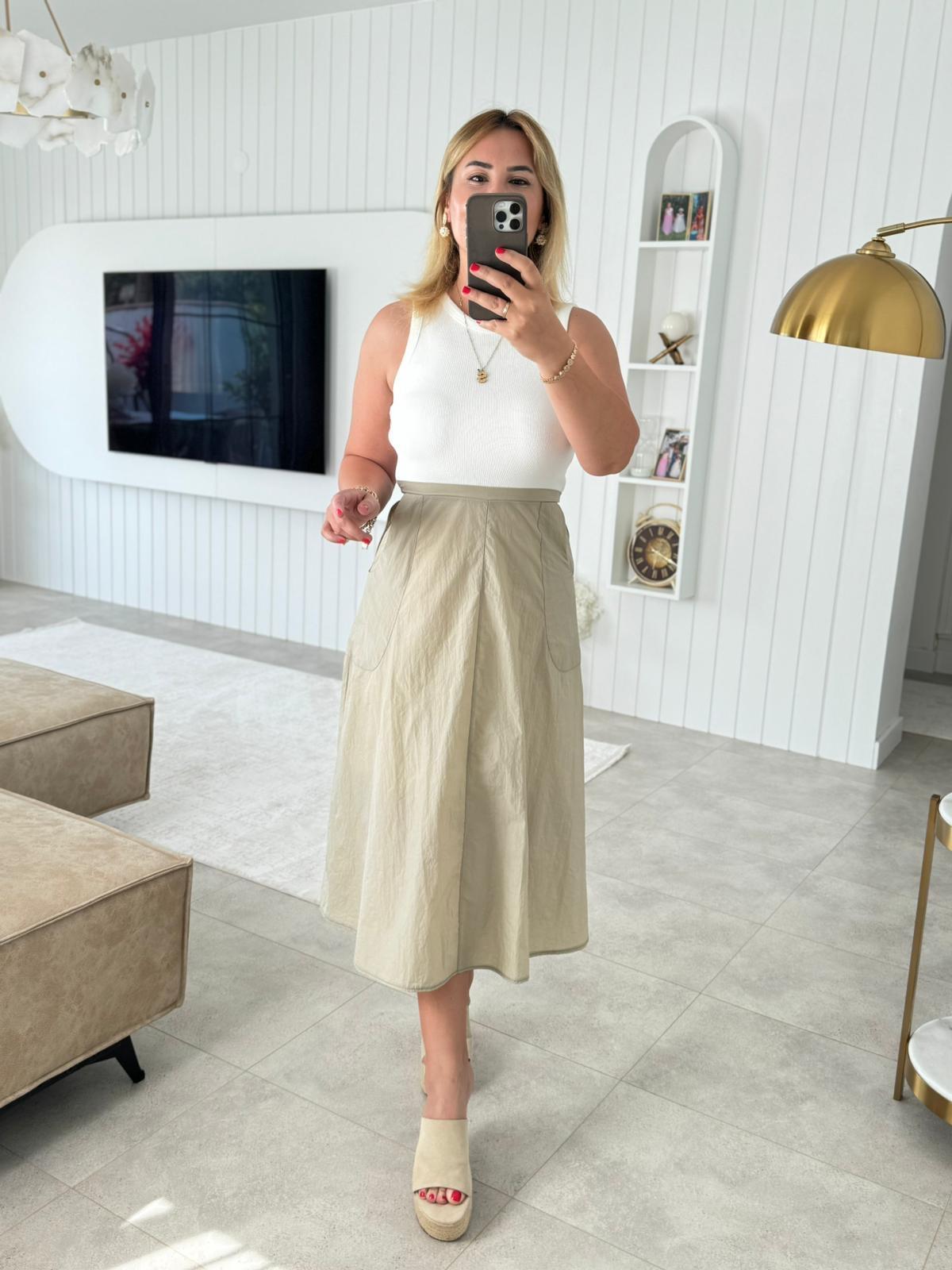 6307 Kontrast Paraşüt Elbise