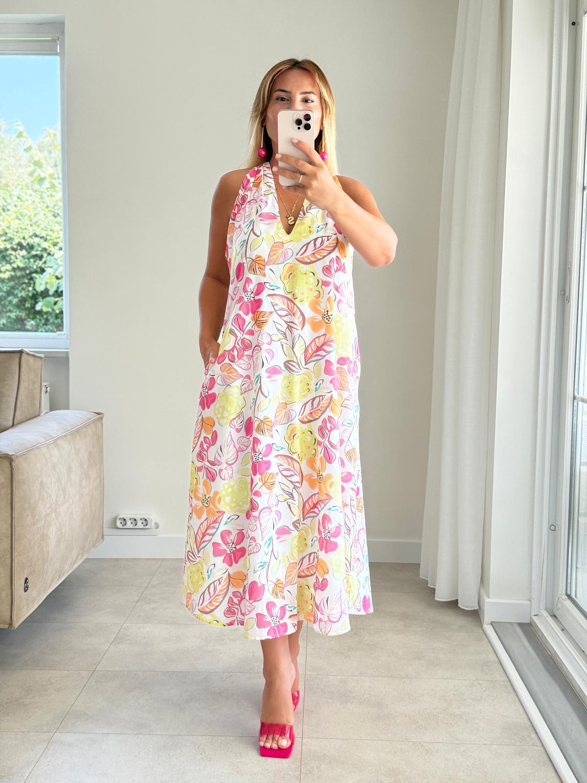 8368 Premium Çiçek Desenli Elbise