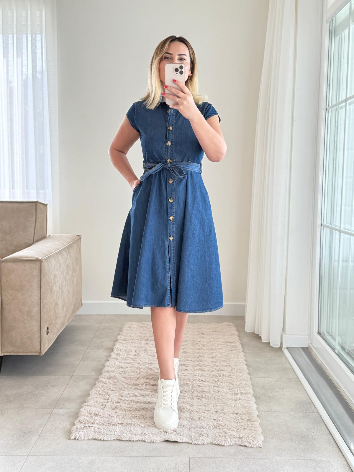 6334 Lacivert Jean Elbise