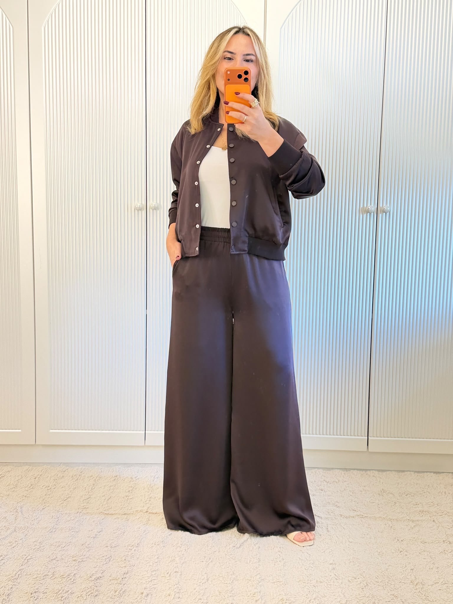9887 Kahve Ceket Pantolon Bomber Takım