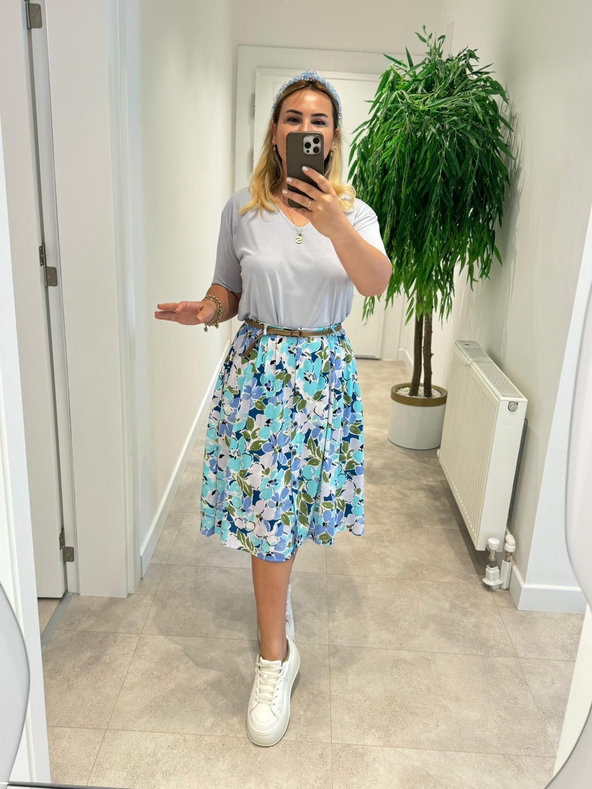 6082 Buz Mavi V Yaka Modal Tshirt