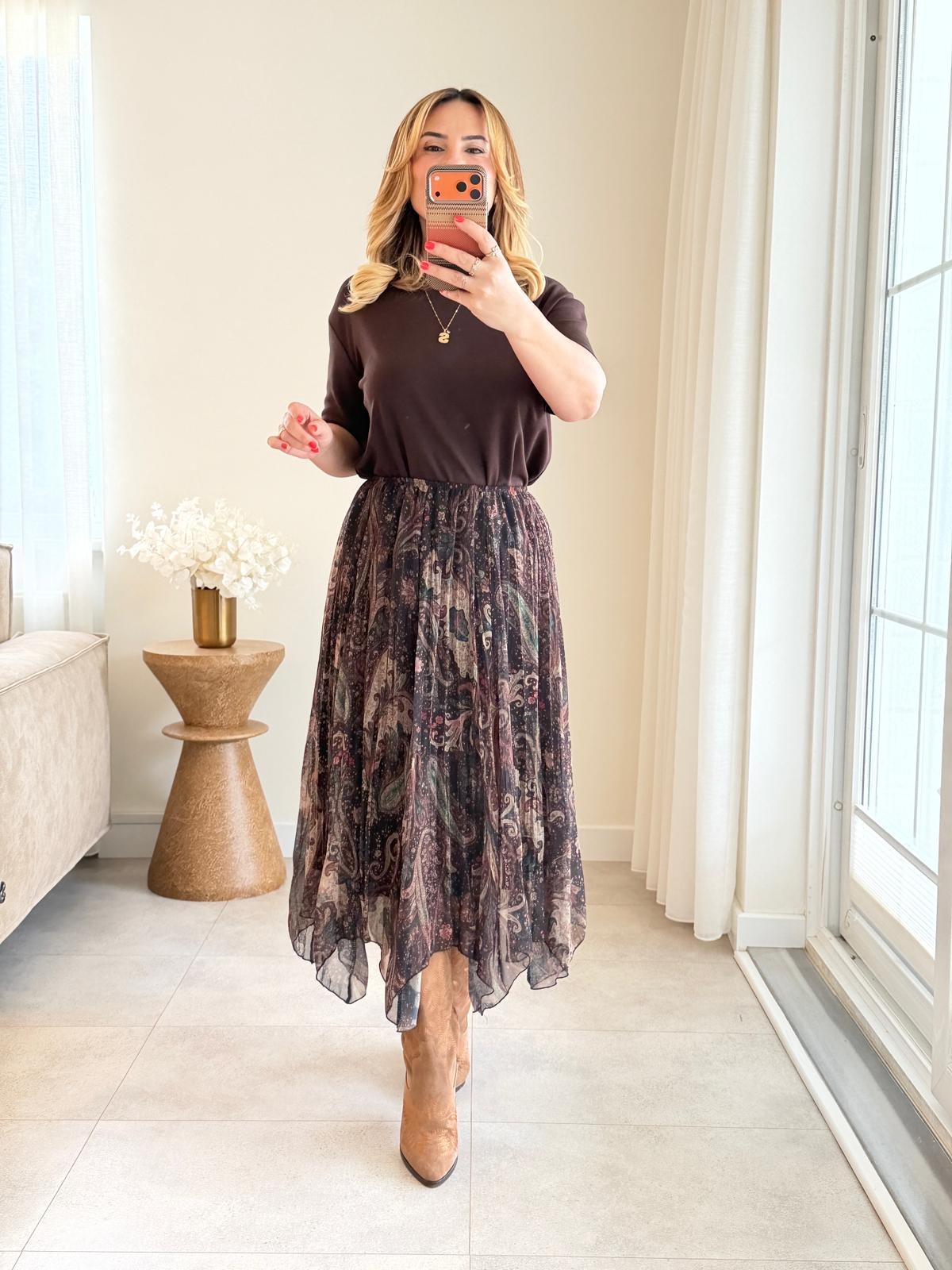 8941 Kahve Bisiklet Yaka Tişört