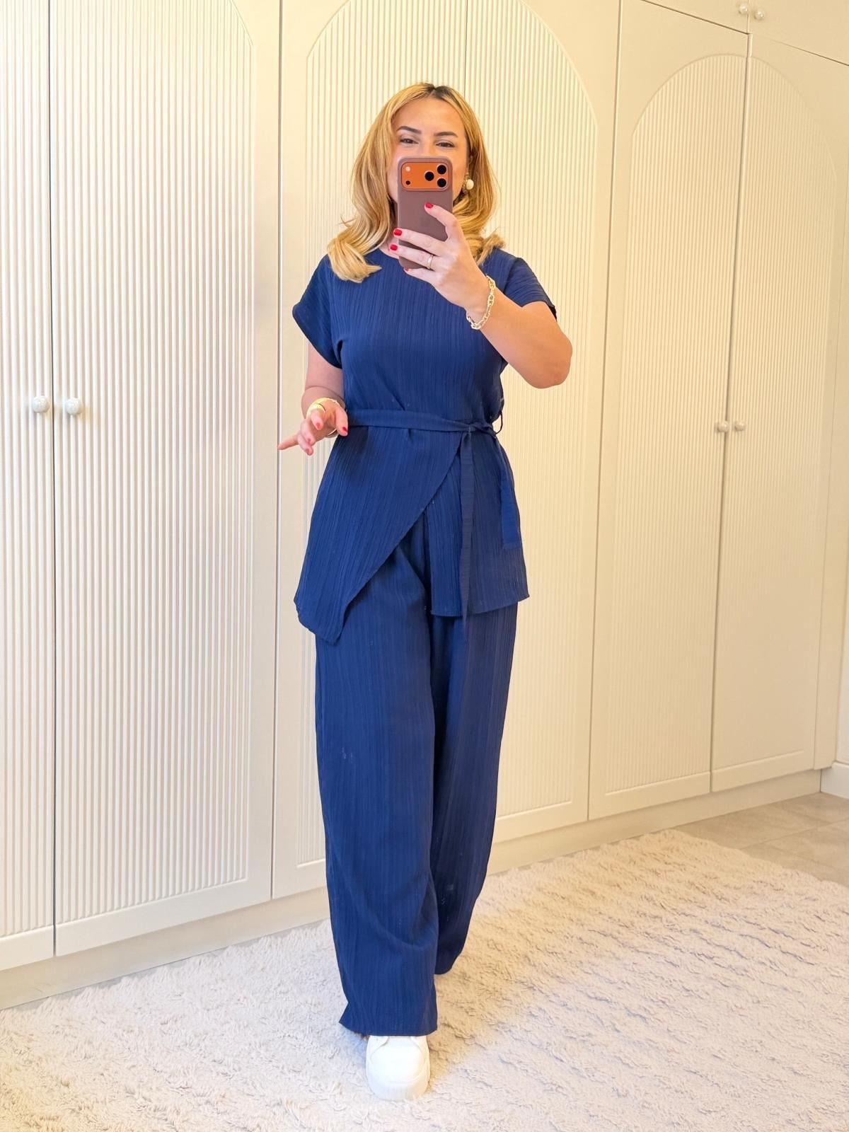 9294 Lacivert Bisiklet Yaka İkili Takım