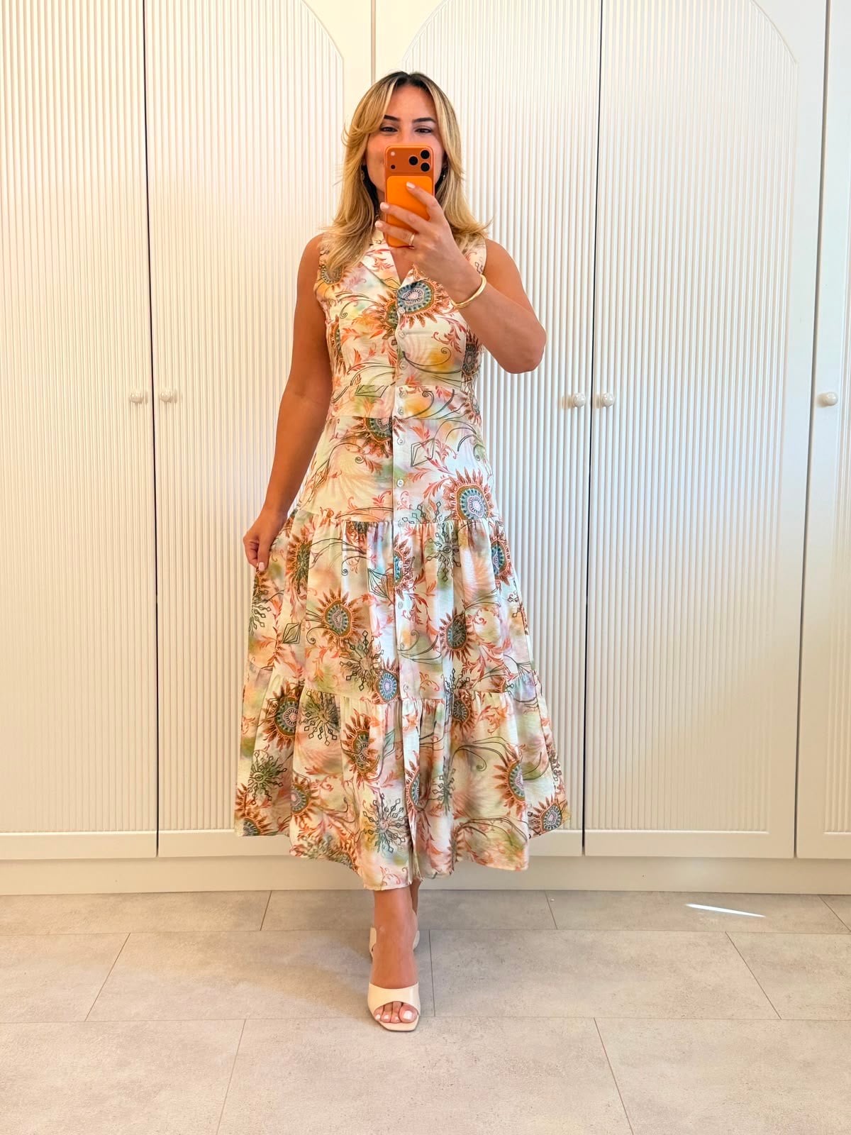 9577 Orange Premium Etnik Elbise