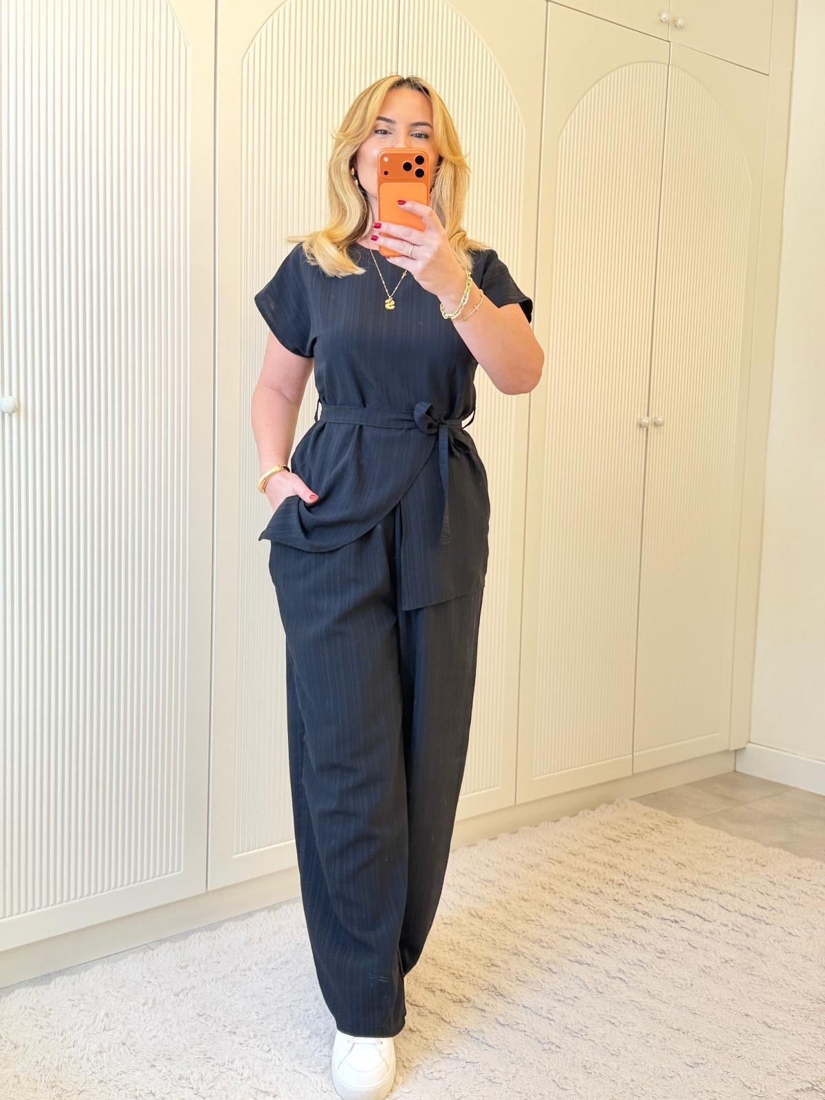 9259 Siyah Bisiklet Yaka İkili Takım