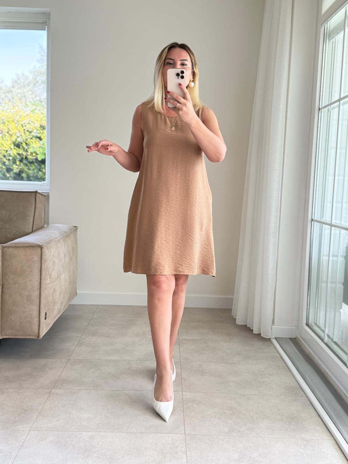 7779 Vizon Kolsuz Mini Elbise