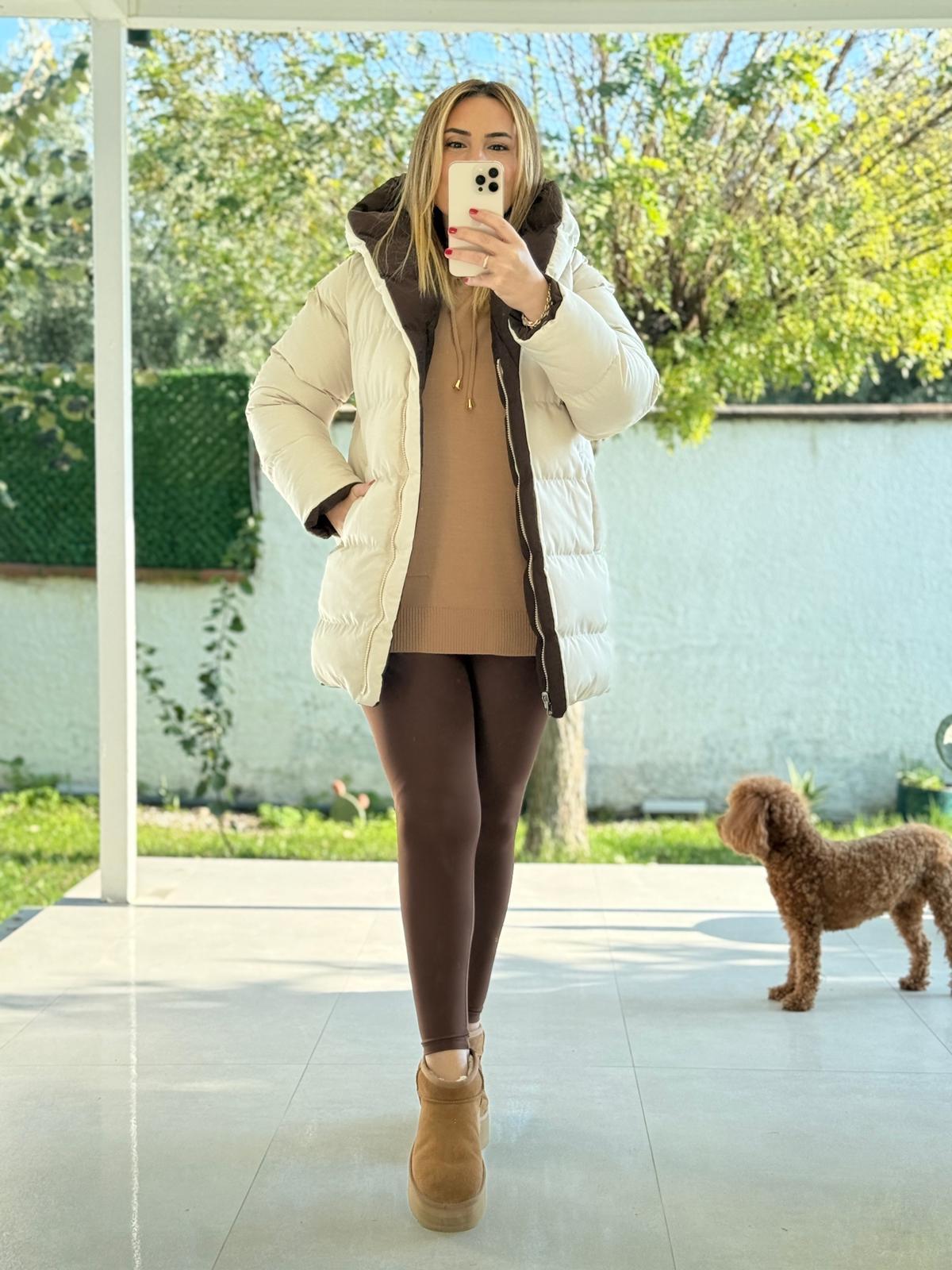 8782 Çift Taraflı Kahve Krem Mont