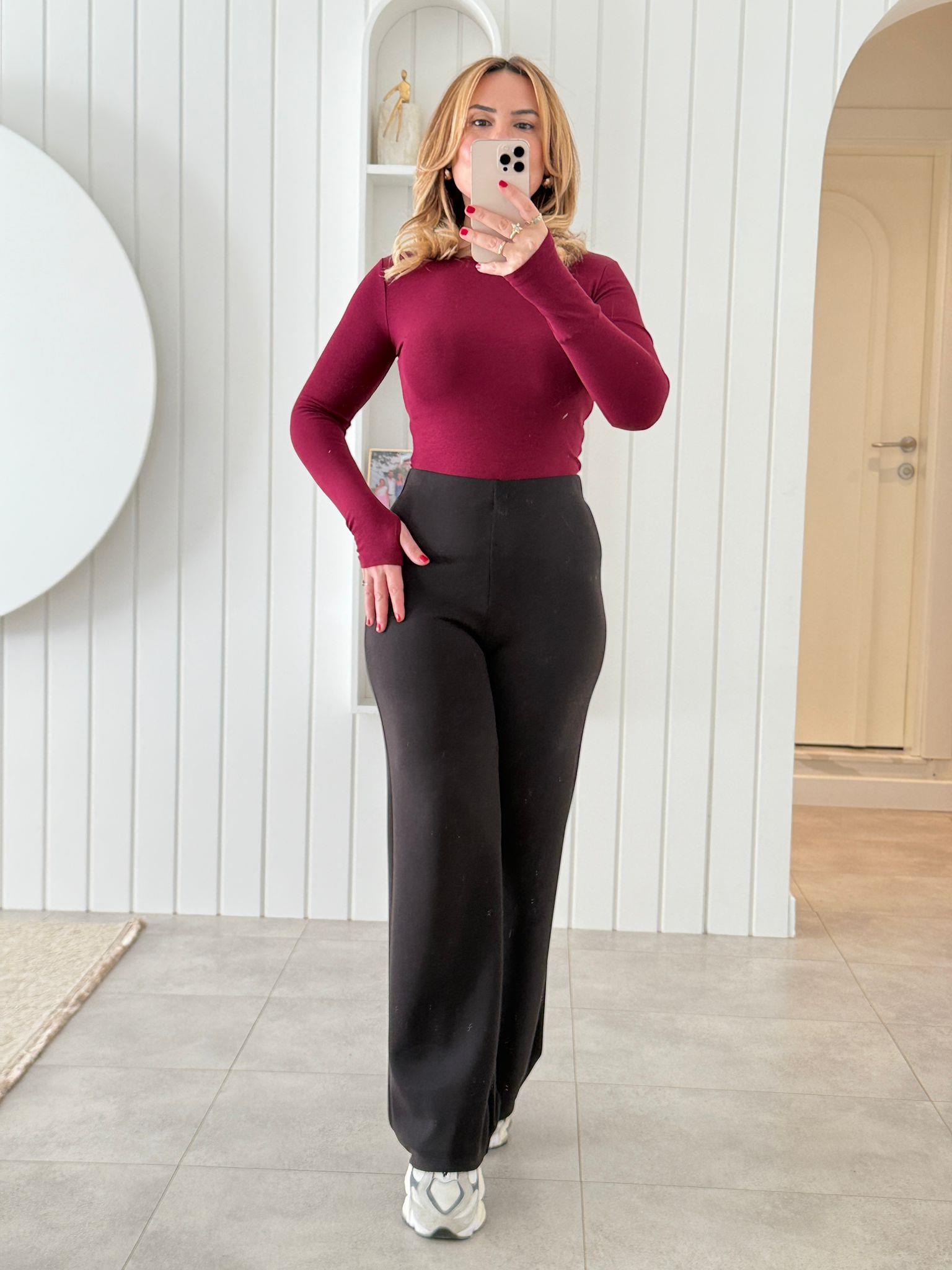 8759 Bordo Orj Marka Bisiklet Yaka Body