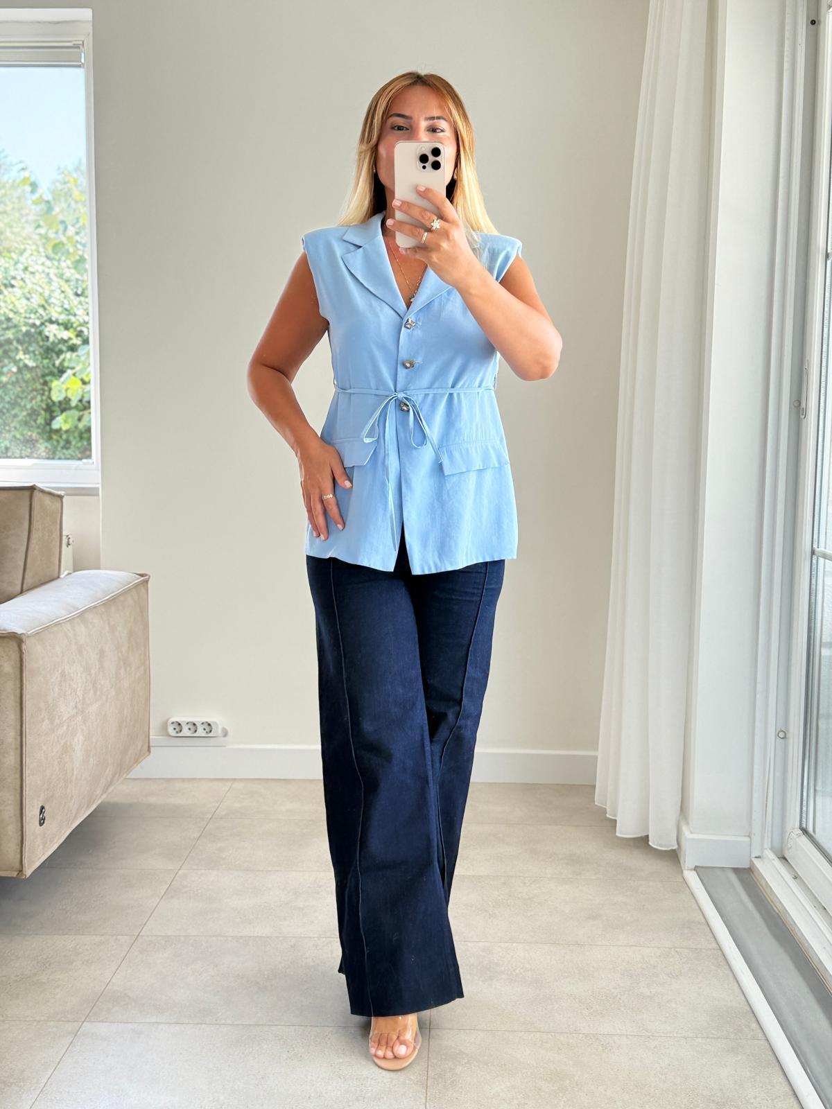 8378 Bebe Mavi Modal Bluz Ceket