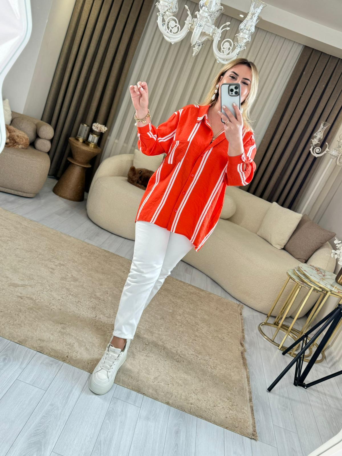 5862 Nar Oversize Gömlek