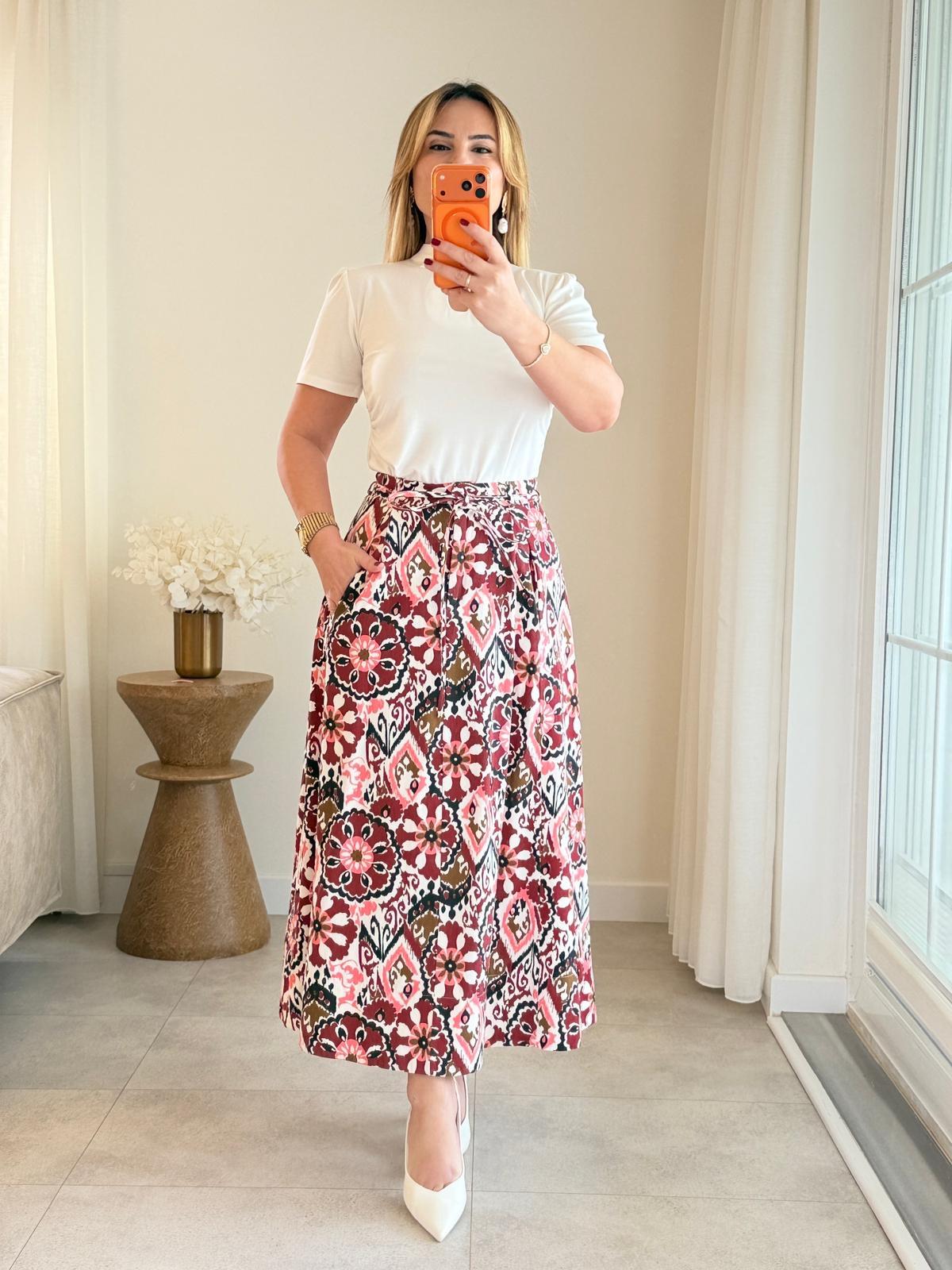 9000 Bordo Premium Gabardin Etek