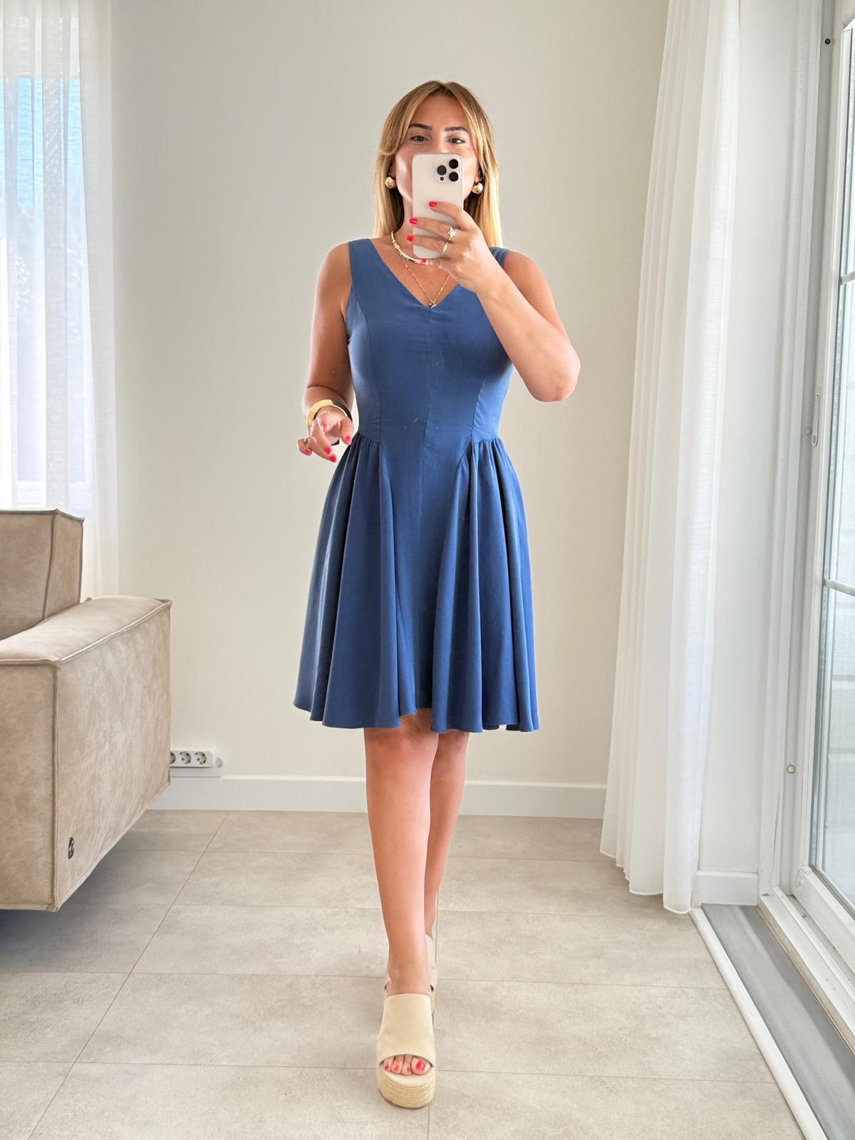 8314 İndigo Lyocell Elbise