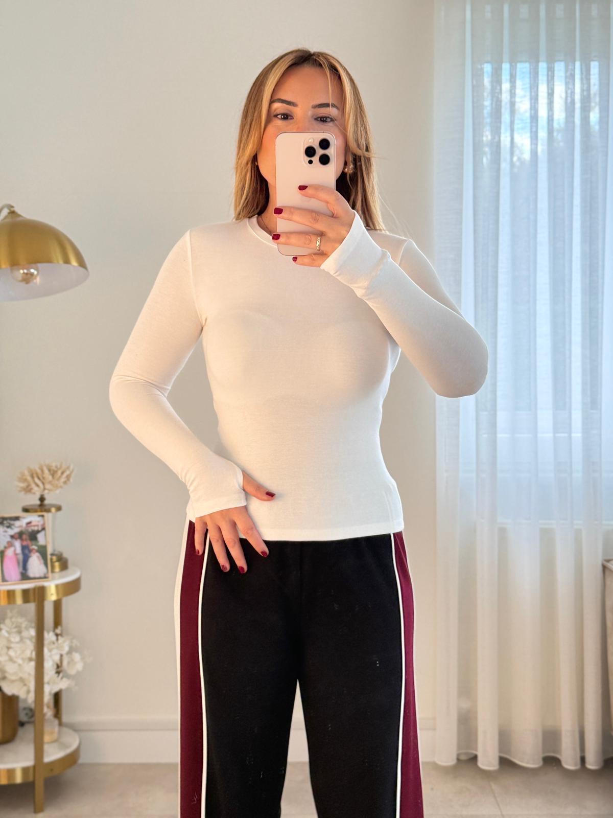 8757 Ekru Orj Marka Bisiklet Yaka Body