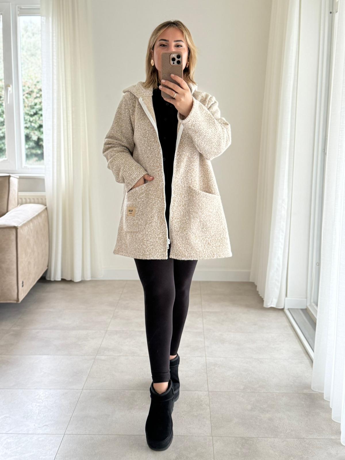 7302 Taş Cep Detay Buklet Hırka