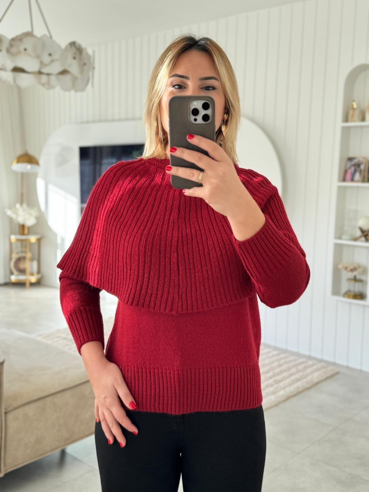 7187 Pelerin Detay Kazak