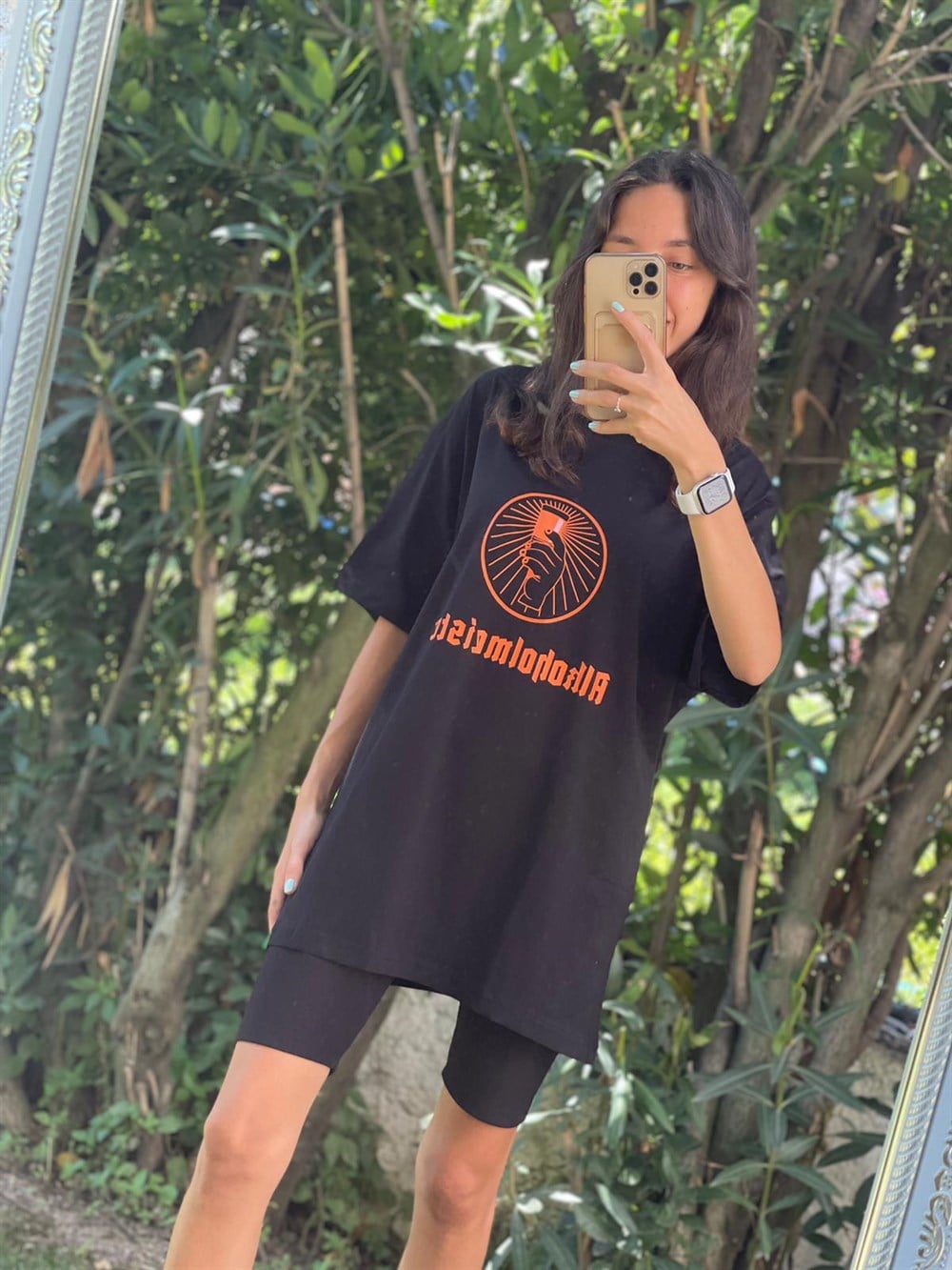 SİYAH ALKOL T-SHIRT