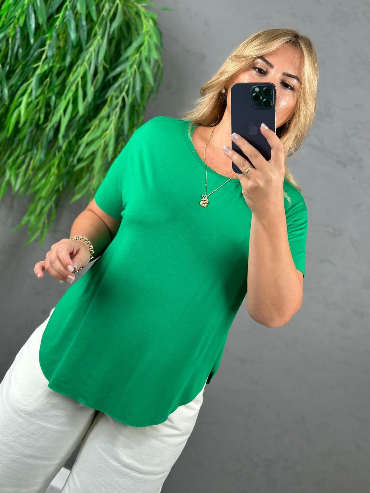 YEŞİL BİSİKLET YAKA TSHIRT