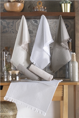 %100 Pamuk 40x65 cm 6lı Mutfak Havlusu Bella - Kahve