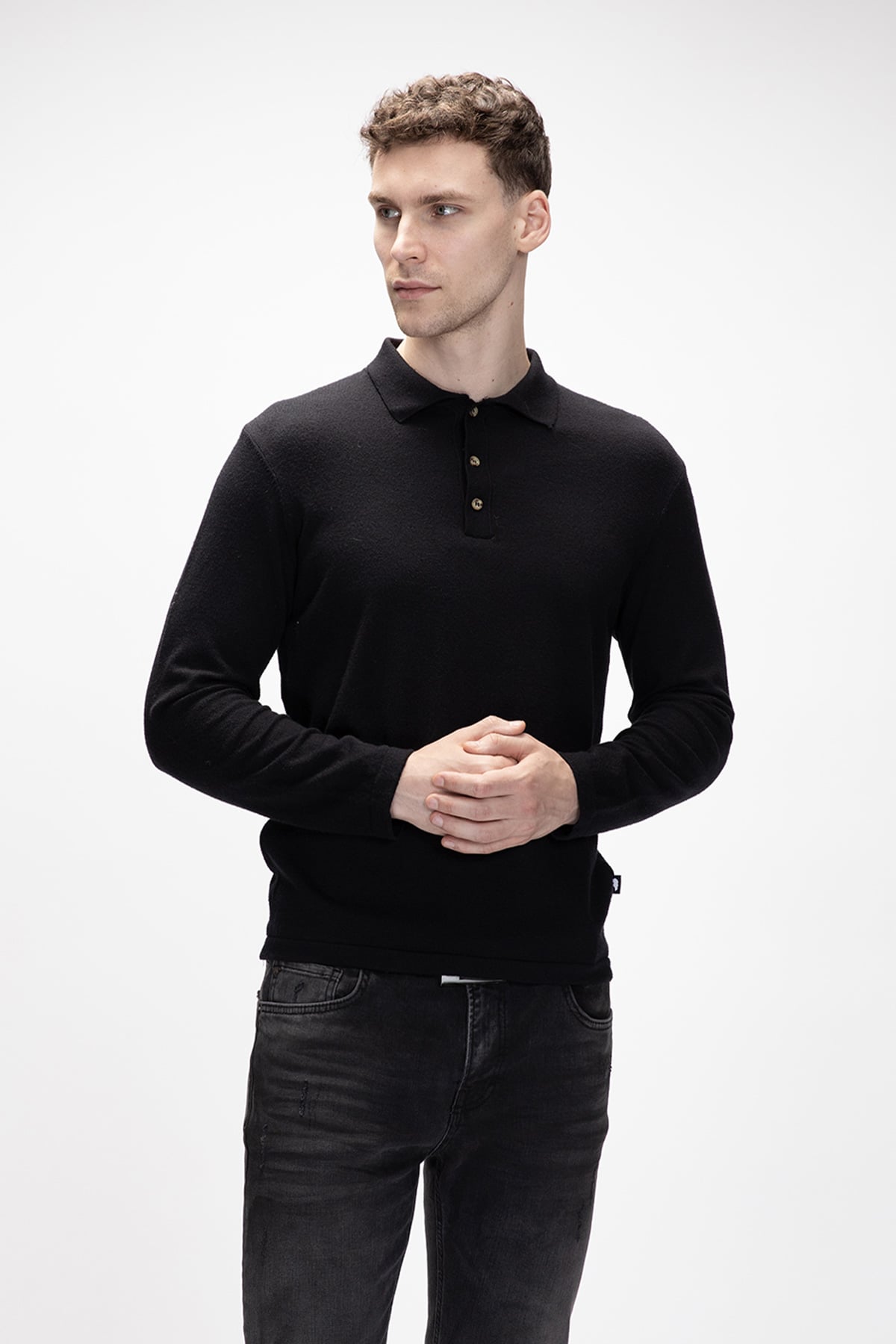 KUGER POLO POLO NECK JUMPER SİYAH BELİRTİLMEMİŞ MAN KNITWEAR KUGER POLOKUGER POLO