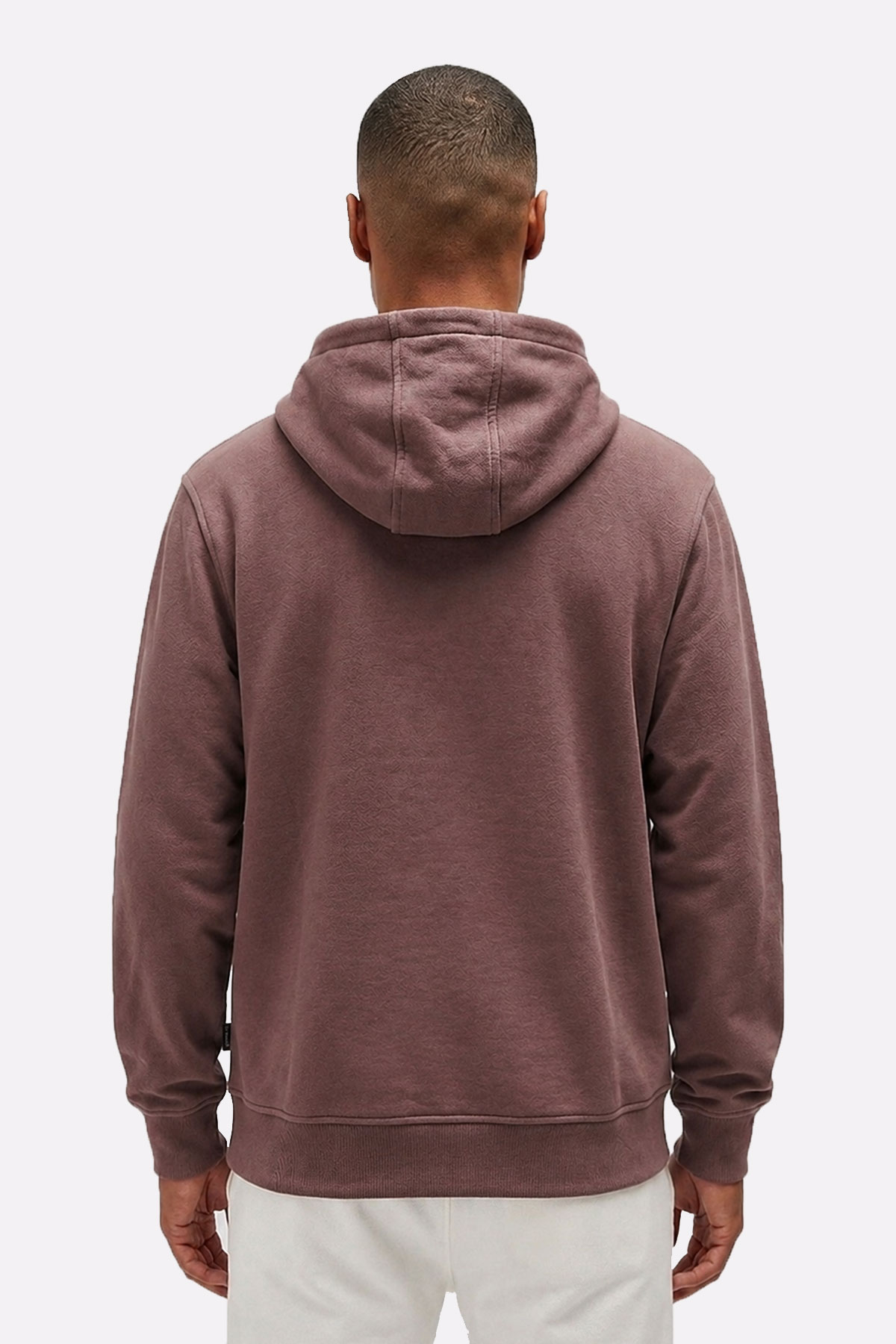 Glacier Kahverengi Logo Baskılı Kapüşonlu Erkek Sweatshirt