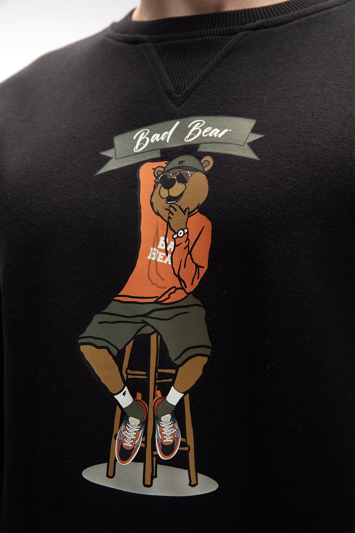 Acme Si̇yah  Erkek Baskılı Sweatshirt