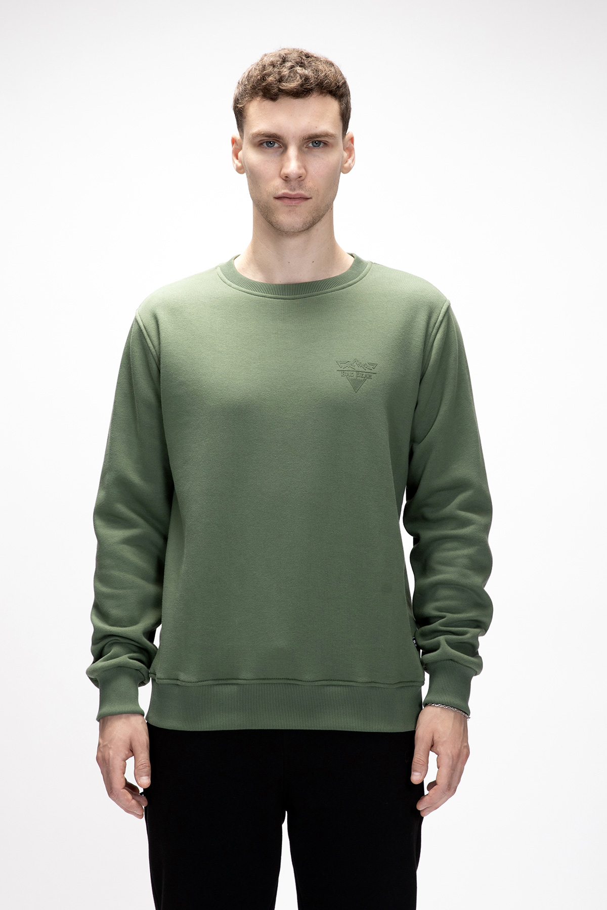Windy Soluk Yeşi̇l Crewneck Erkek Baskılı Sweatshirt