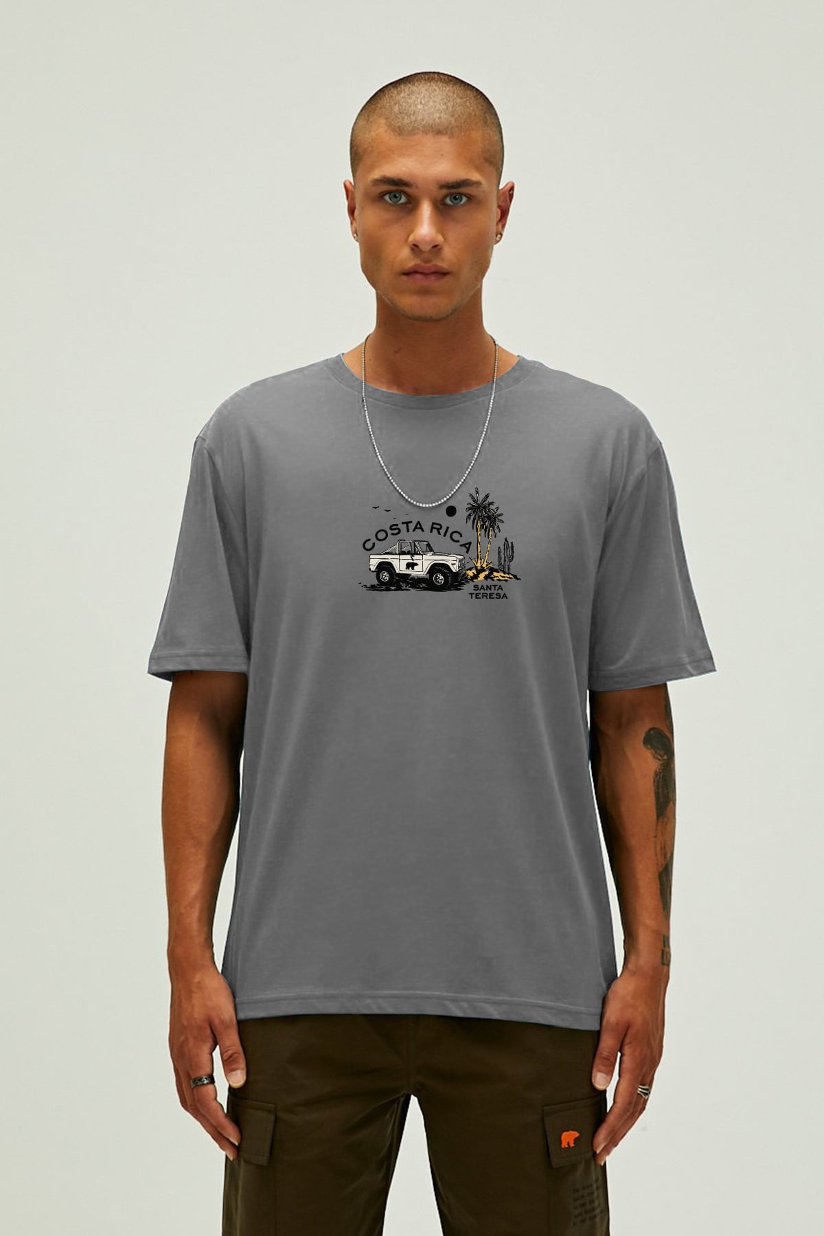 Costarıca Asfalt Erkek Baskılı Tişört