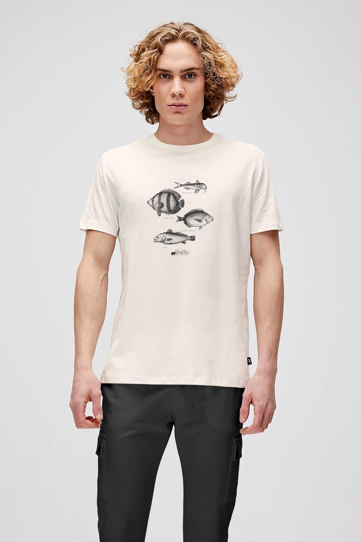 Drawıng Fish Beyaz Erkek Baskılı Tişört