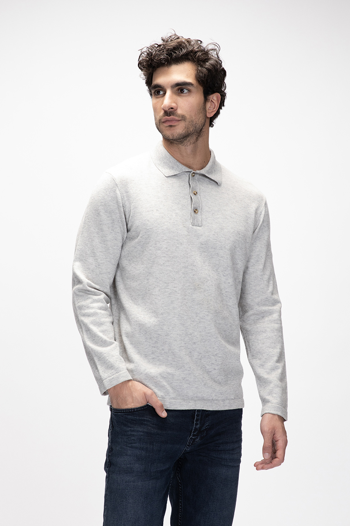 KUGER POLO POLO NECK JUMPER GRİ MELANJ BELİRTİLMEMİŞ MAN KNITWEAR KUGER POLOKUGER POLO