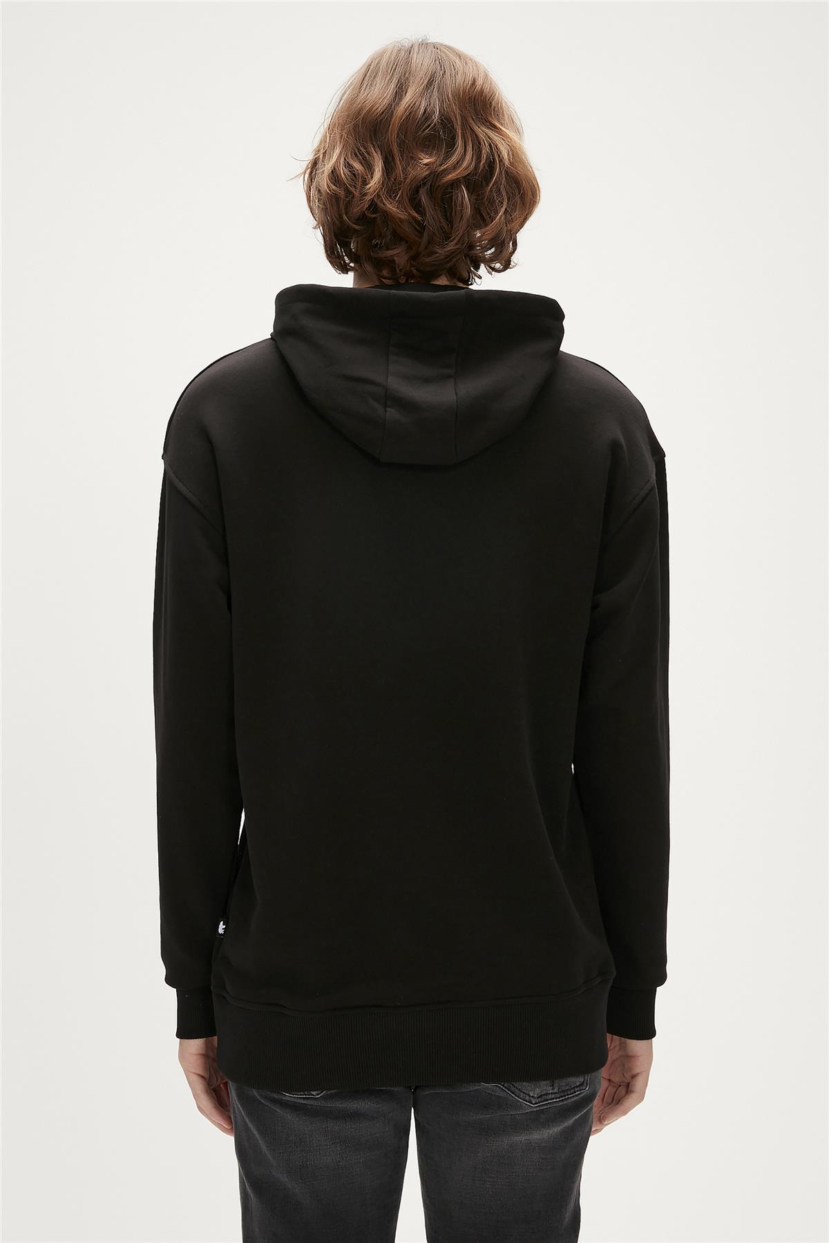 3D Bad Hoodie Siyah Kapüşonlu Erkek Sweatshirt