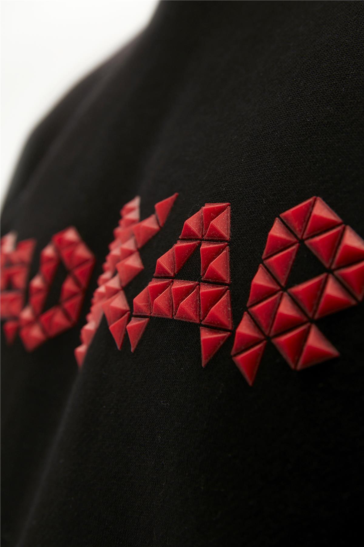 3D Bad Hoodie Siyah Kapüşonlu Erkek Sweatshirt