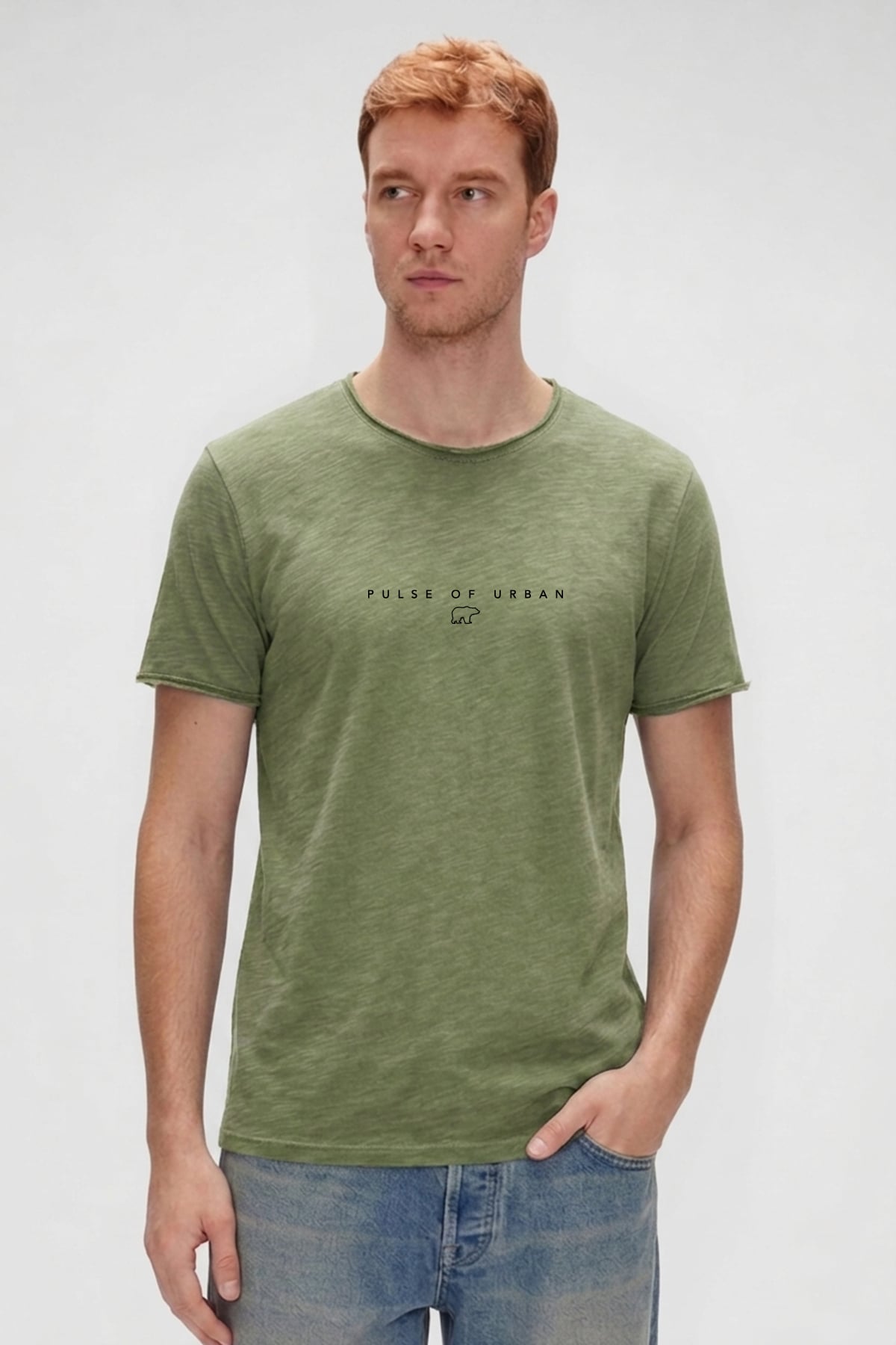 PULSE T-SHIRT PRINTED T-SHIRT SOLUK YEŞİL  MAN T-SHIRT PULSE T-SHIRTPULSE T-SHIRT