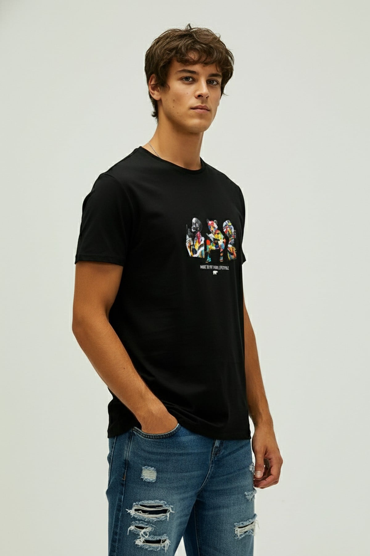 TO FIT T-SHIRT PRINTED T-SHIRT SİYAH  MAN T-SHIRT TO FIT T-SHIRTTO FIT T-SHIRT