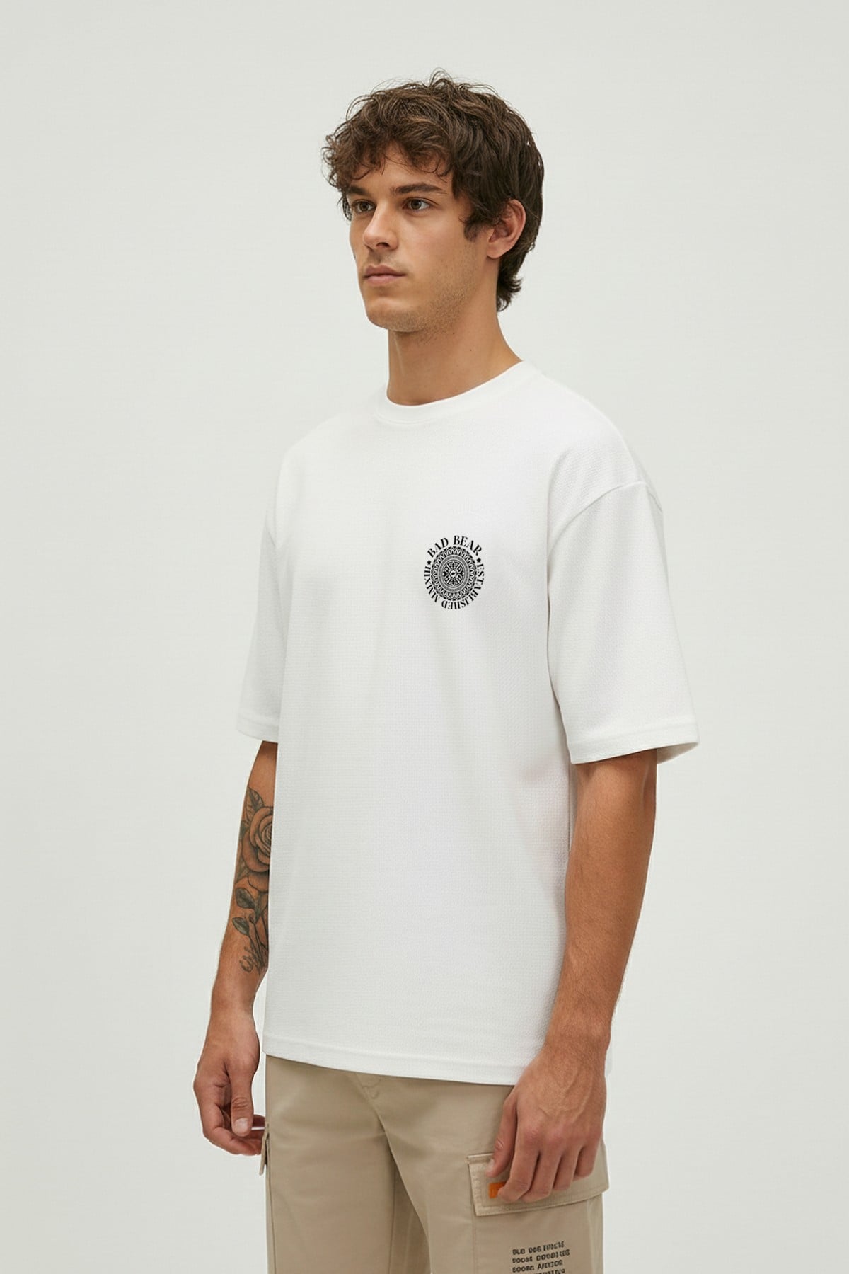 MONS T-SHIRT PRINTED T-SHIRT BEYAZ  MAN T-SHIRT MONS T-SHIRTMONS T-SHIRT