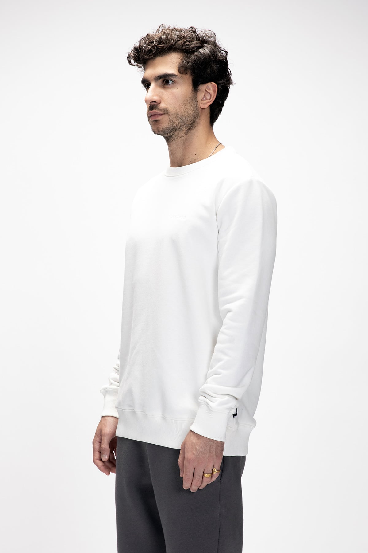 Inner Beyaz Crewneck Erkek Sweatshirt