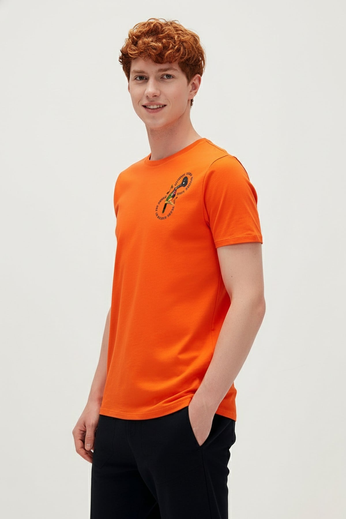 NATURE BAND T-SHIRT PRINTED T-SHIRT TURUNCU  MAN T-SHIRT NATURE BAND T-SHIRTNATURE BAND T-SHIRT