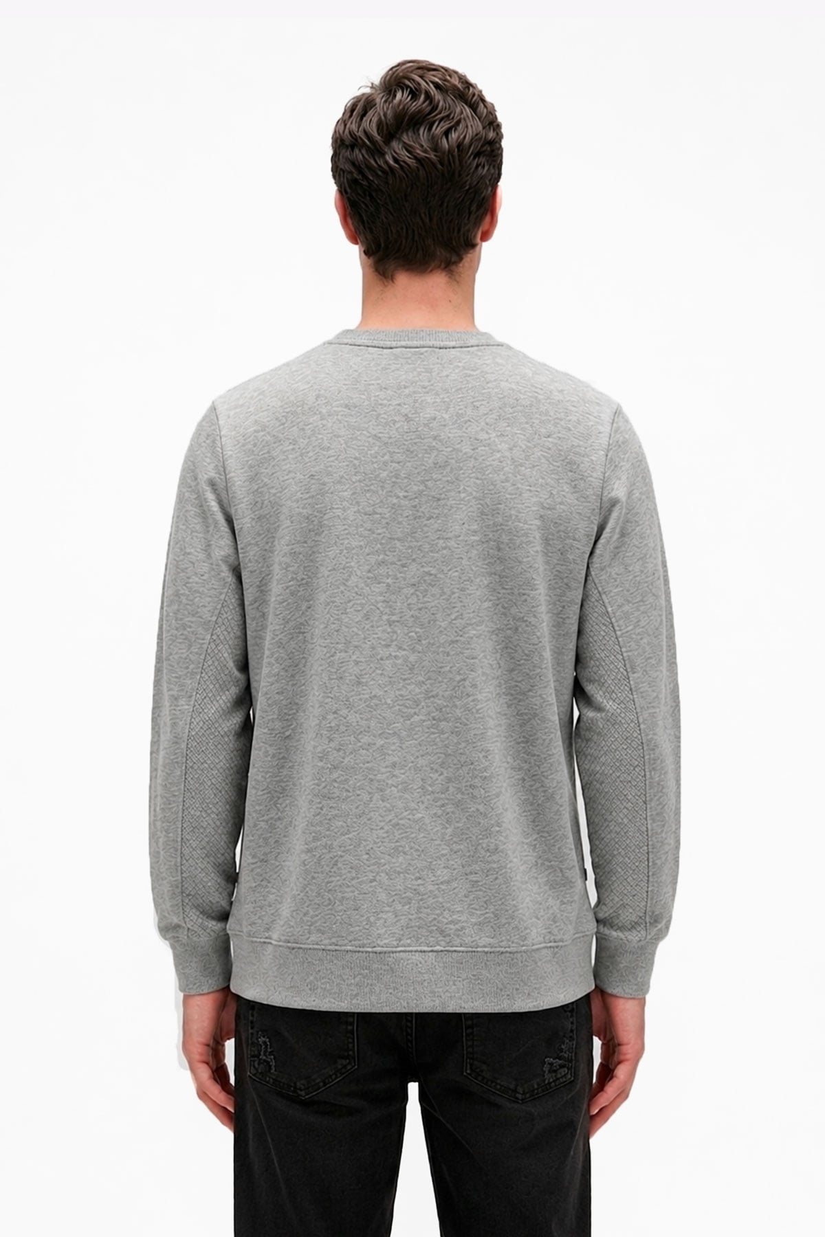 Tune Grimelanj Ters Şerit Detay Erkek Sweatshirt