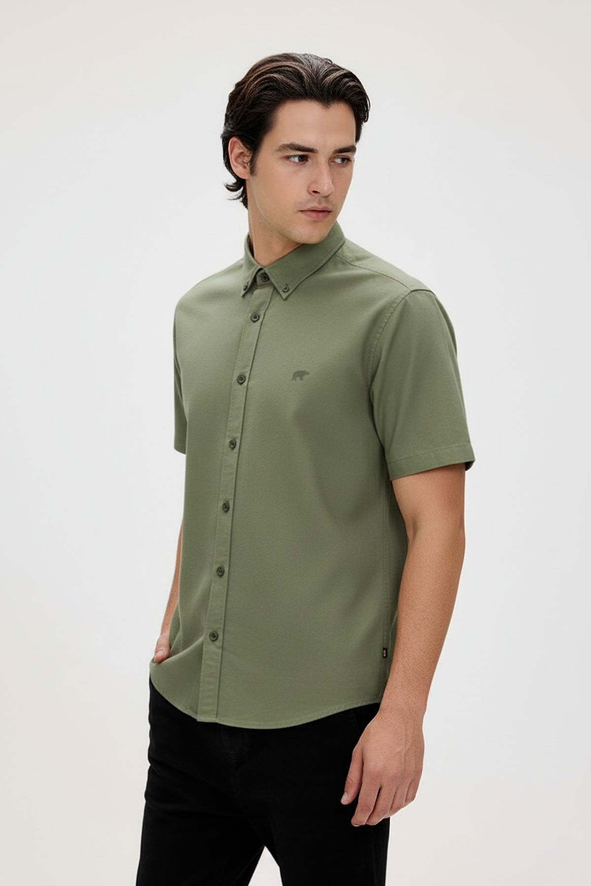 PLANT BASIC SHIRT BASIC SHIRT SOLUK YEŞİL DÜĞMELİ MAN SHIRT PLANT BASIC SHIRTPLANT BASIC SHIRT